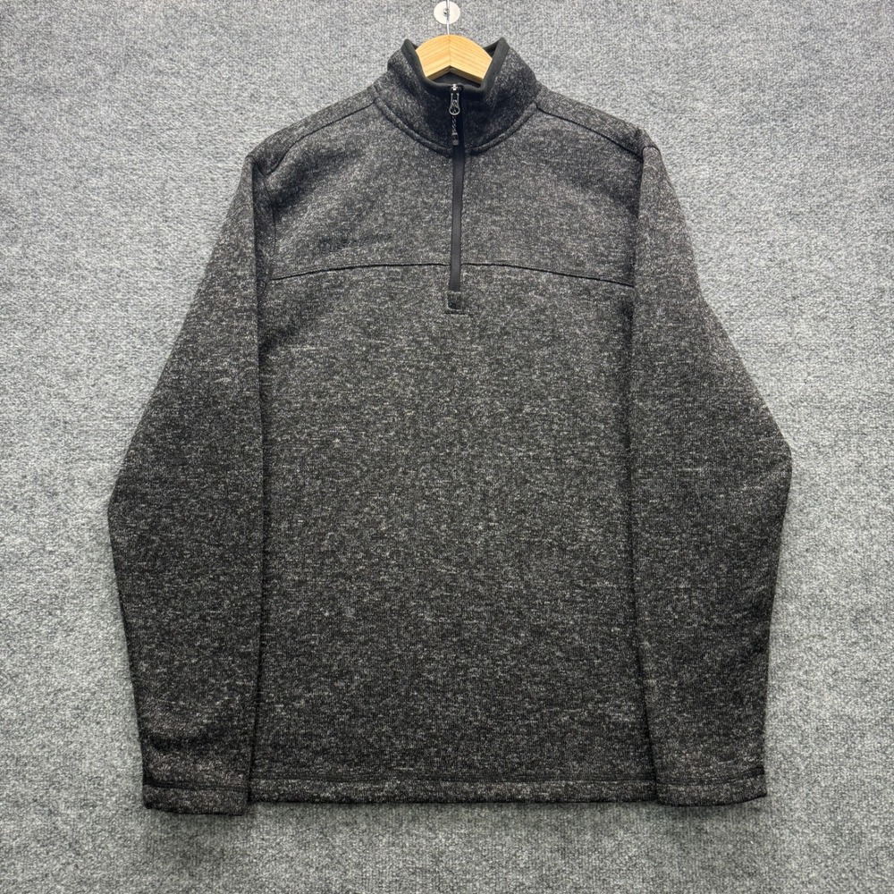 Boeing Quarter Zip Pullover Sweater Mens Large Gray Long Sleeve Fleece Outdoor